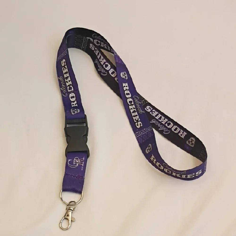New MLB Colorado Rockies Purple Skull Logo Lanyard
